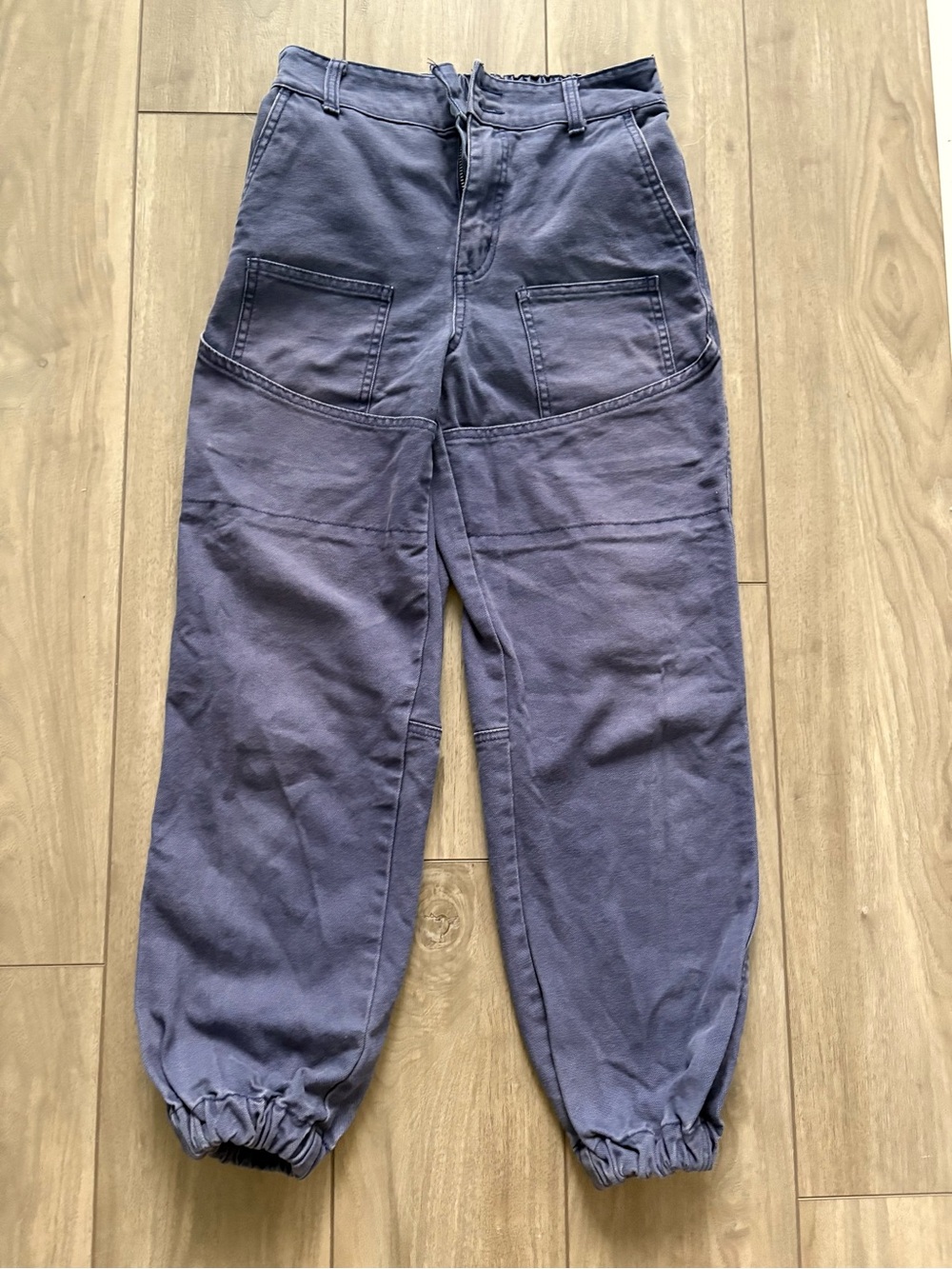 Forever 21 Indigo Blue Elastic Waist Cargo Pants